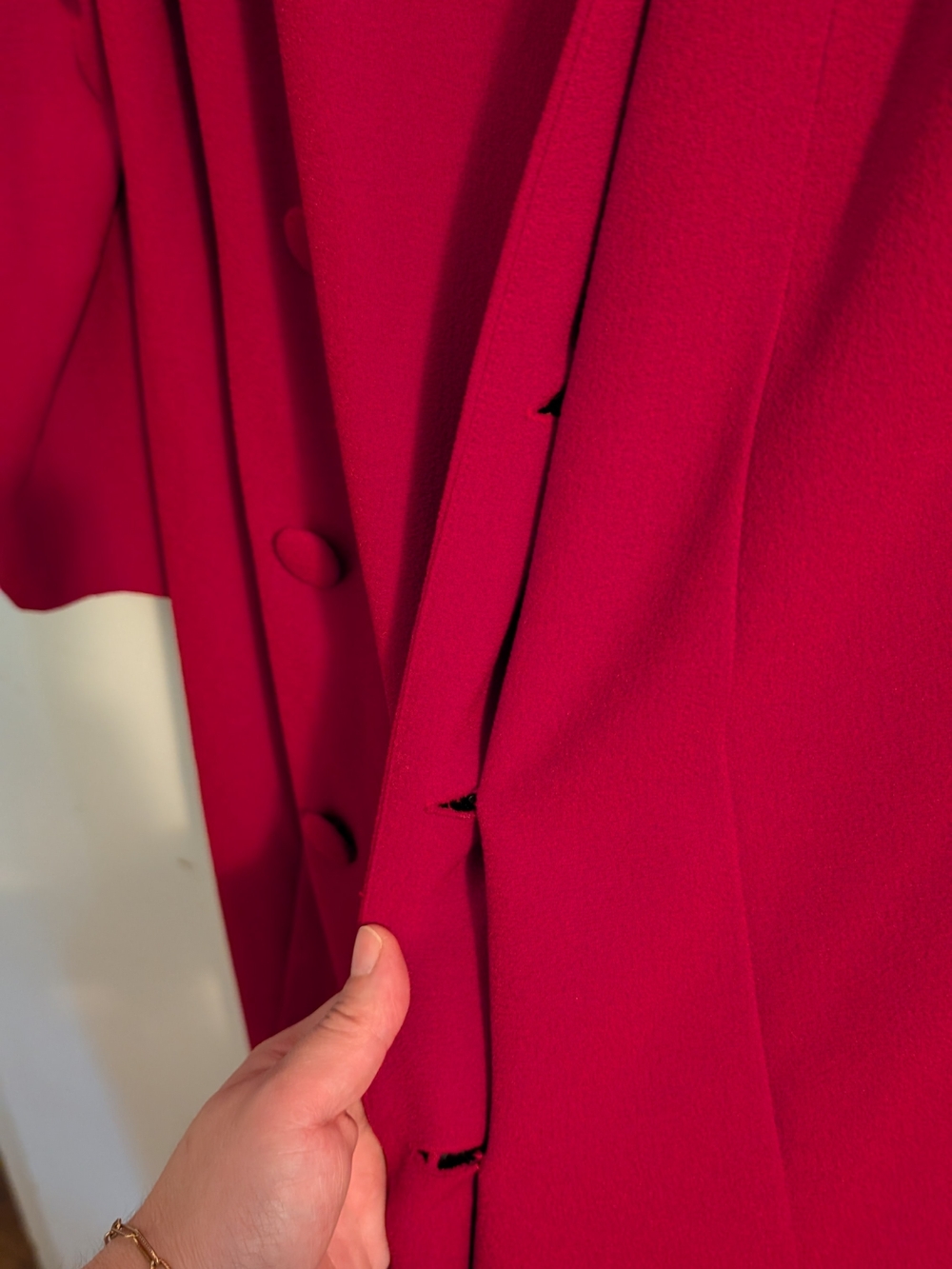 Danny & Nicole Red Double-Breasted Long Sleeve Dress - Picture 4 of 8